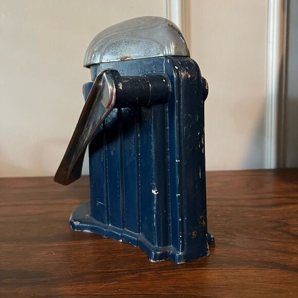 Vintage 1950's Navy Blue Chrome RIVAL JUICE-O-MAT Tilt-Top Manual Juicer Retro - Picture 12 of 13